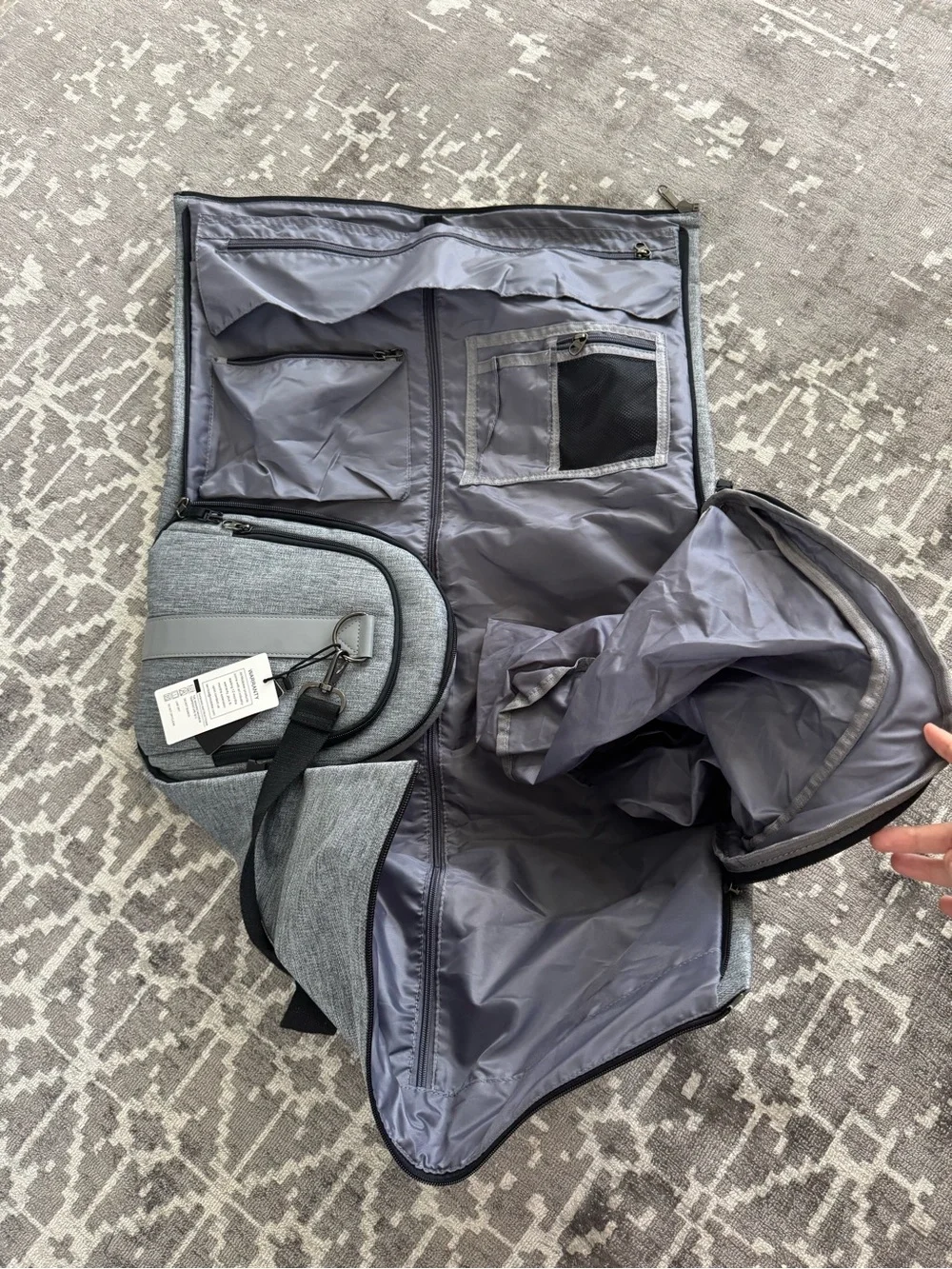 Convertible Garment Carry On Duffle Bag Shoulder Strap Hanging Suit Travel